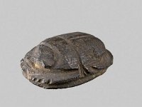 Aeg S 44  Aeg S 44, Spätzeit oder frühptolemäisch, Skarabäus, Gabbro, L 3,9 cm, B 2,5 cm, H 1,2 cm